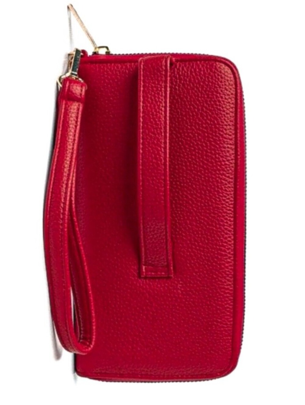 New Luxe Vegan Leather Eclipse Accordion Style Women's Zip Wallet In Iconic Red